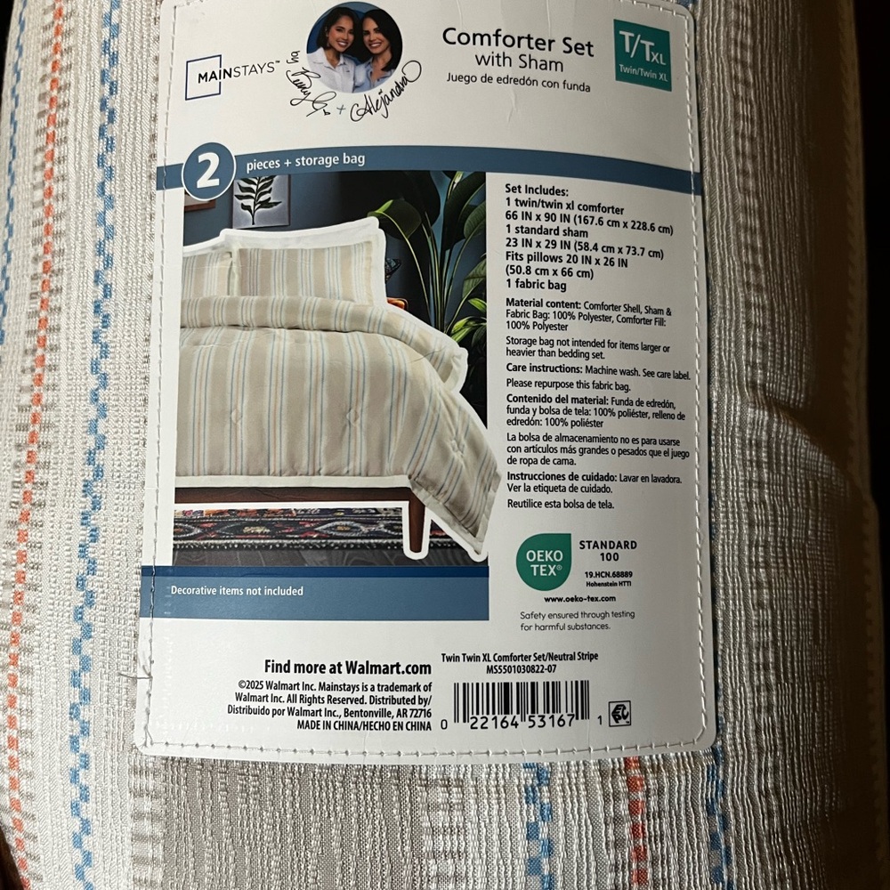 Mainstays Striped Comforter Set with Sham